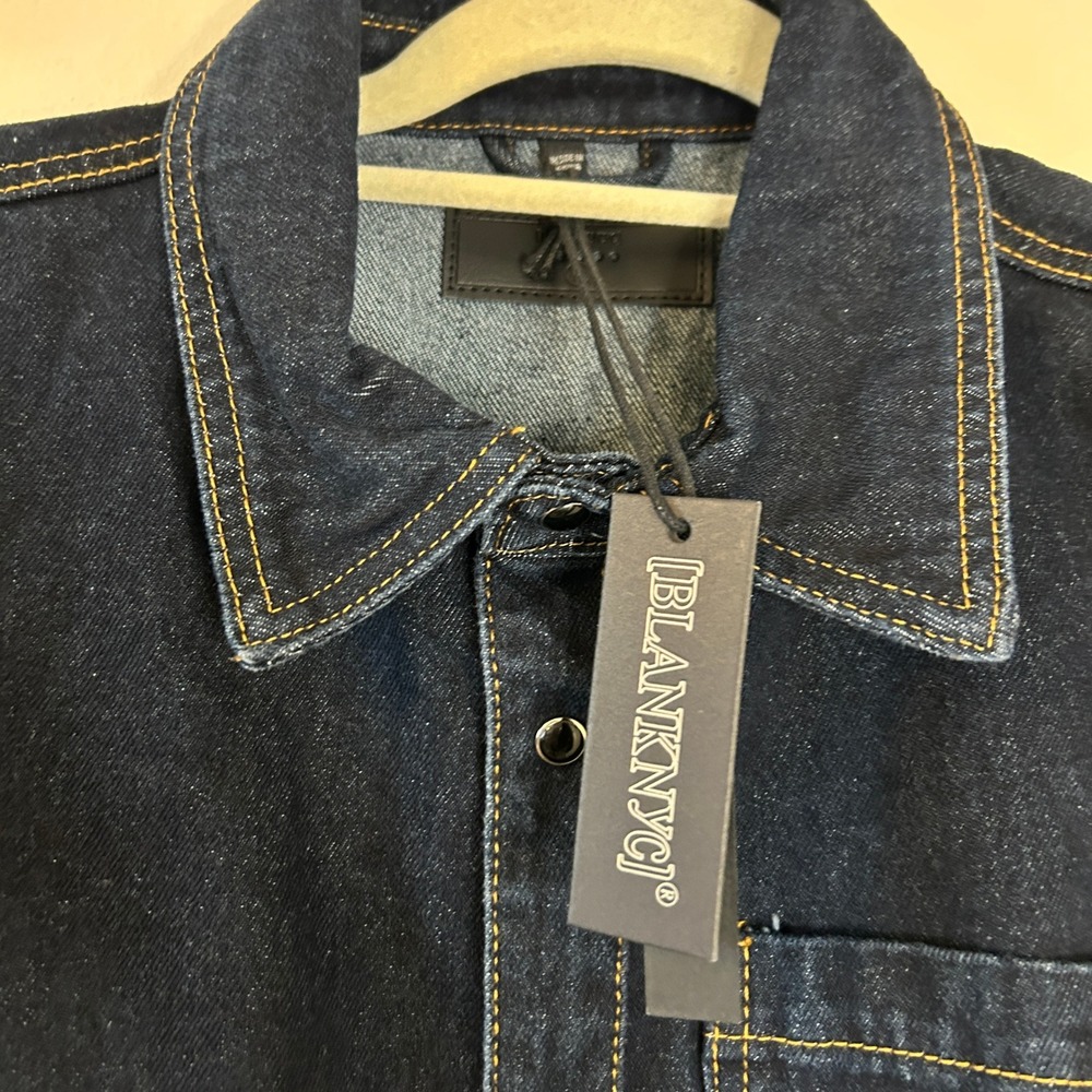 Blank NYC Dark wash Indigo Denim Mini Dress Large - Picture 5 of 13